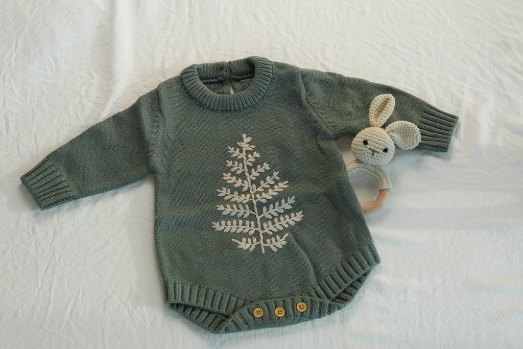 The merry Christmas Knit Baby Romper