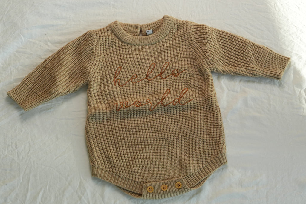 The Hello World™  Knit Baby Romper