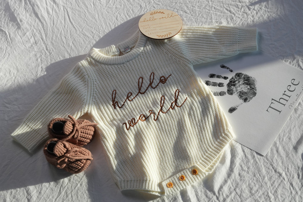 The Hello World™  Knit Baby Romper