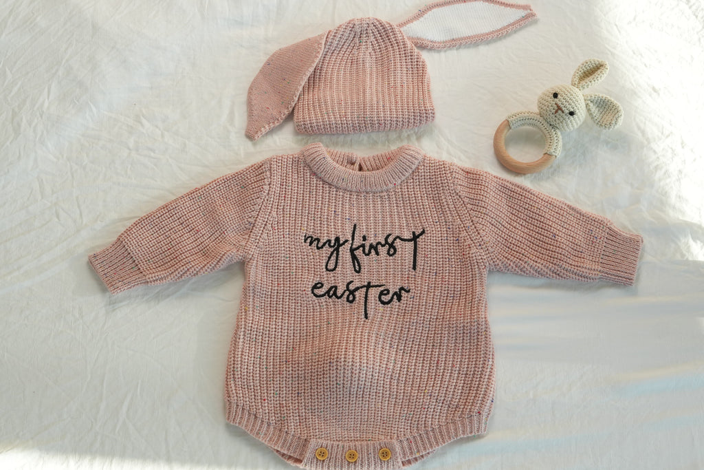 The Hoppy™  Easter Knit Baby Set