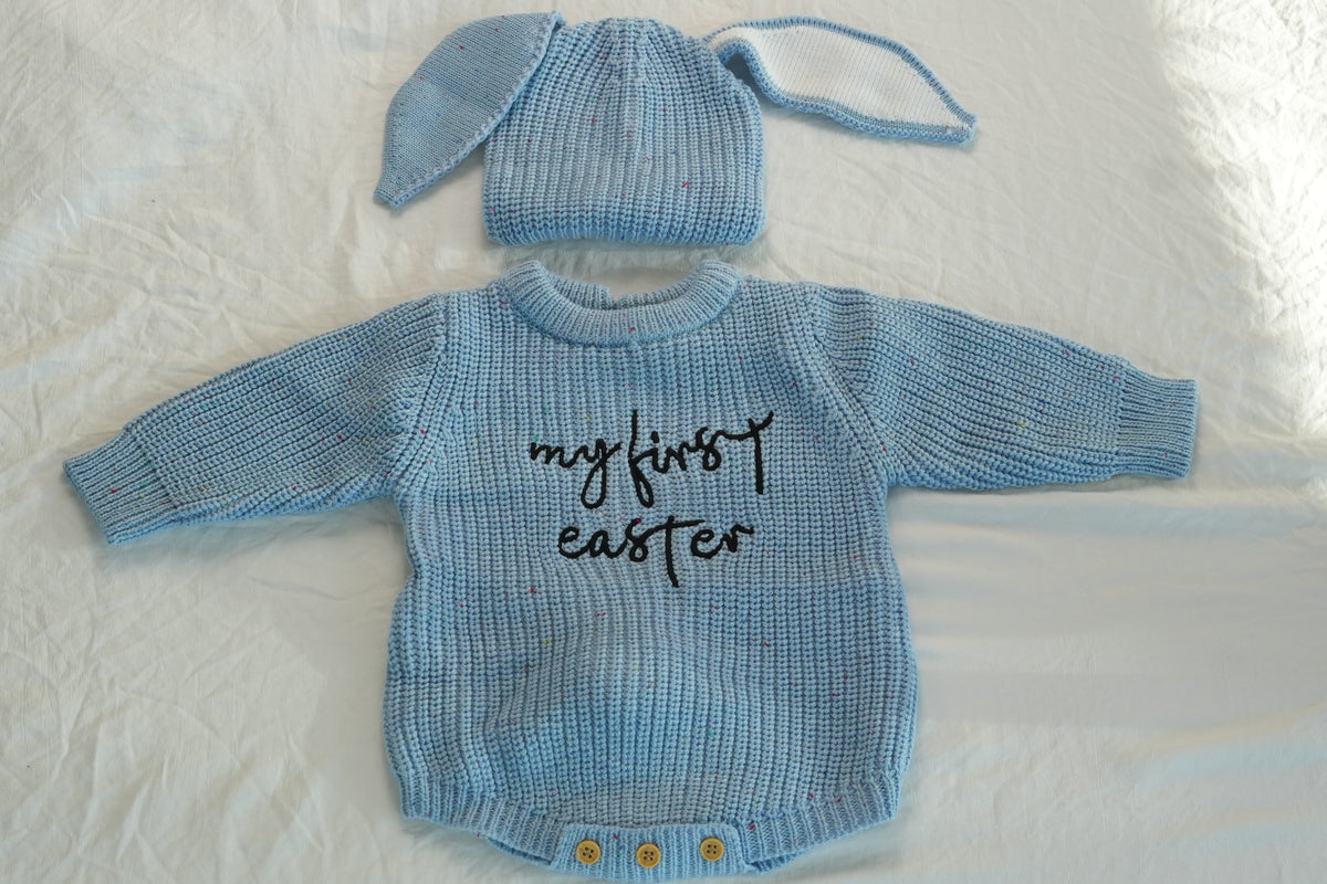 The Hoppy™  Easter Knit Baby Set