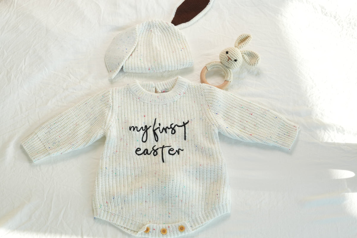 The Hoppy™  Easter Knit Baby Set