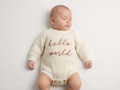 The Hello World™  Knit Baby Romper